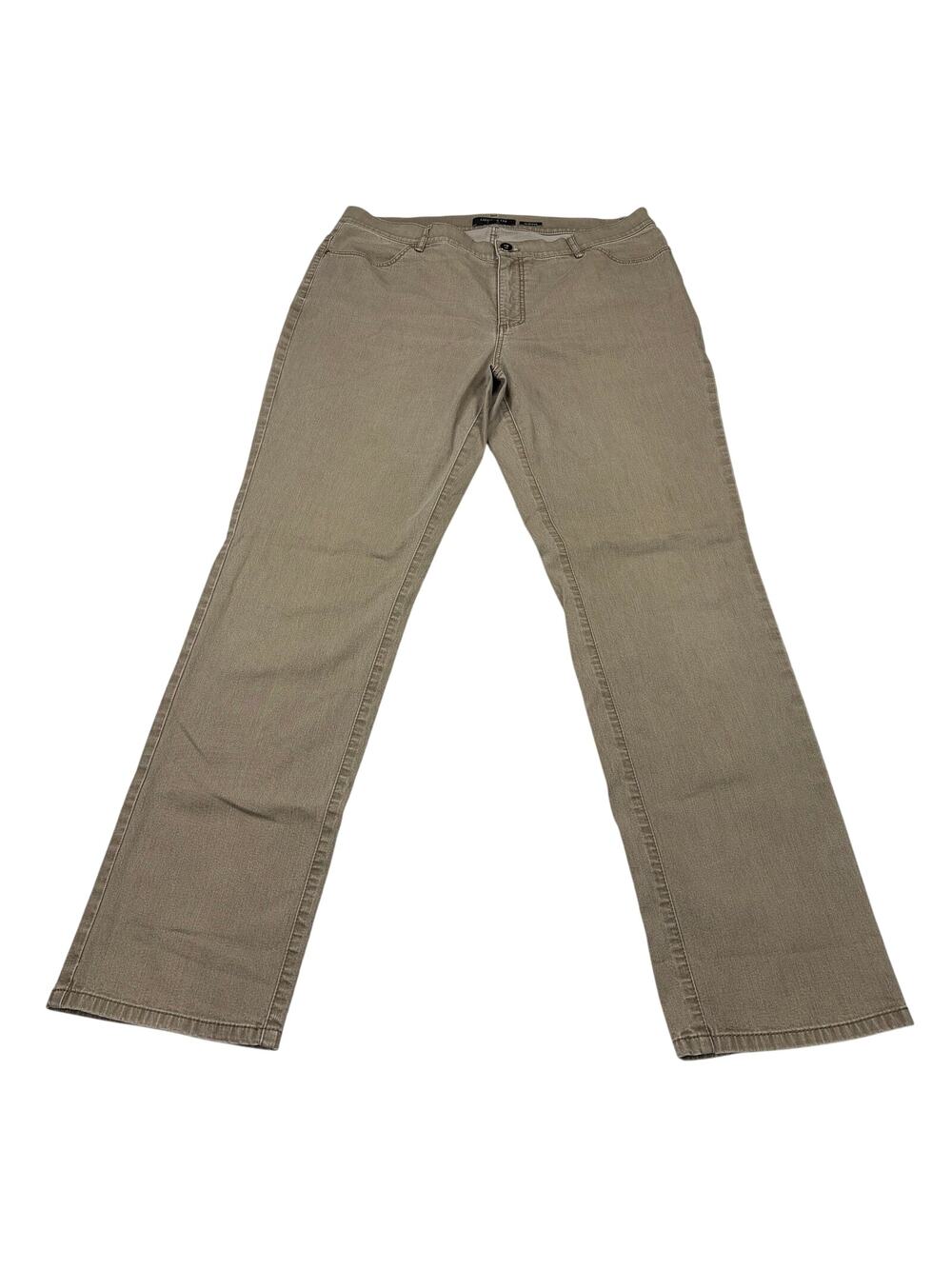 Lafayette 148 womens Thompson brown faded soft denim pants. Size 12 quiet luxury